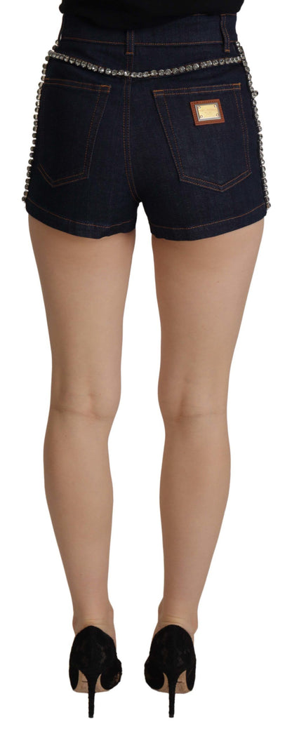  - Chic High Waist Hot Pants Shorts with Crystal Detailing