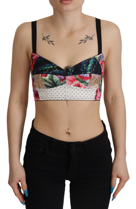  - Floral Print Cropped Corset Top