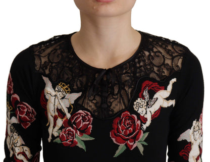 Embroidered Angel Cardigan Sweater by Dolce & Gabbana