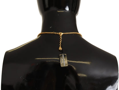  - Glamorous Gold Crystal Charm Necklace