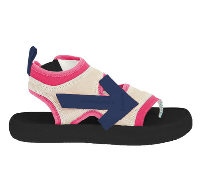  - Fuchsia Neoprene Suede Sandals