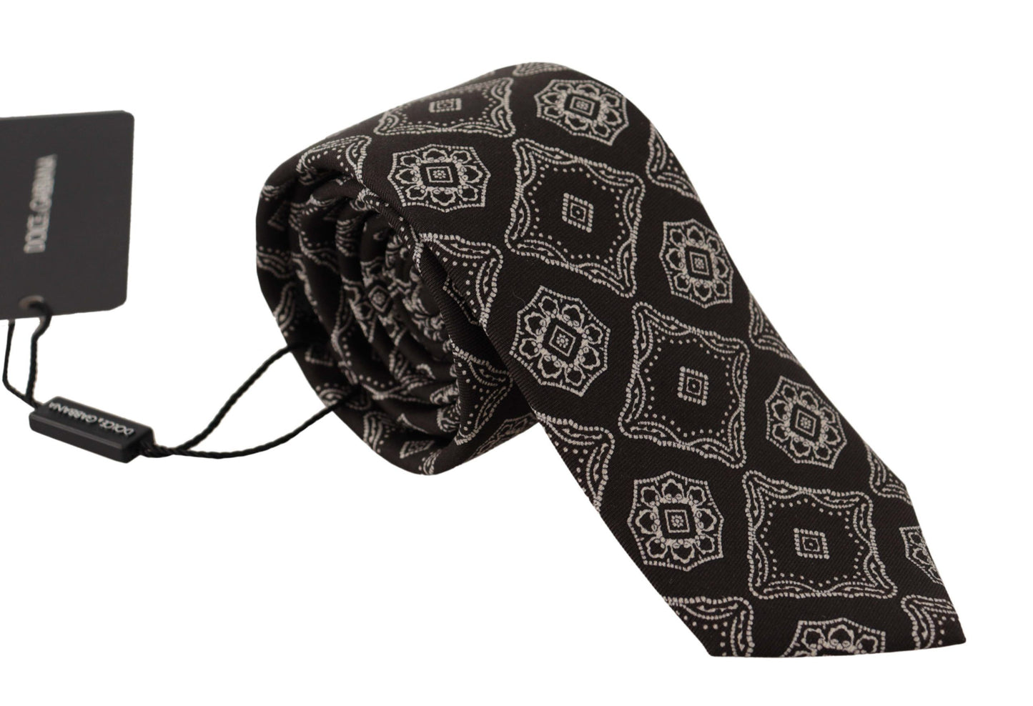  - Elegant Silk Geometric Bow Tie