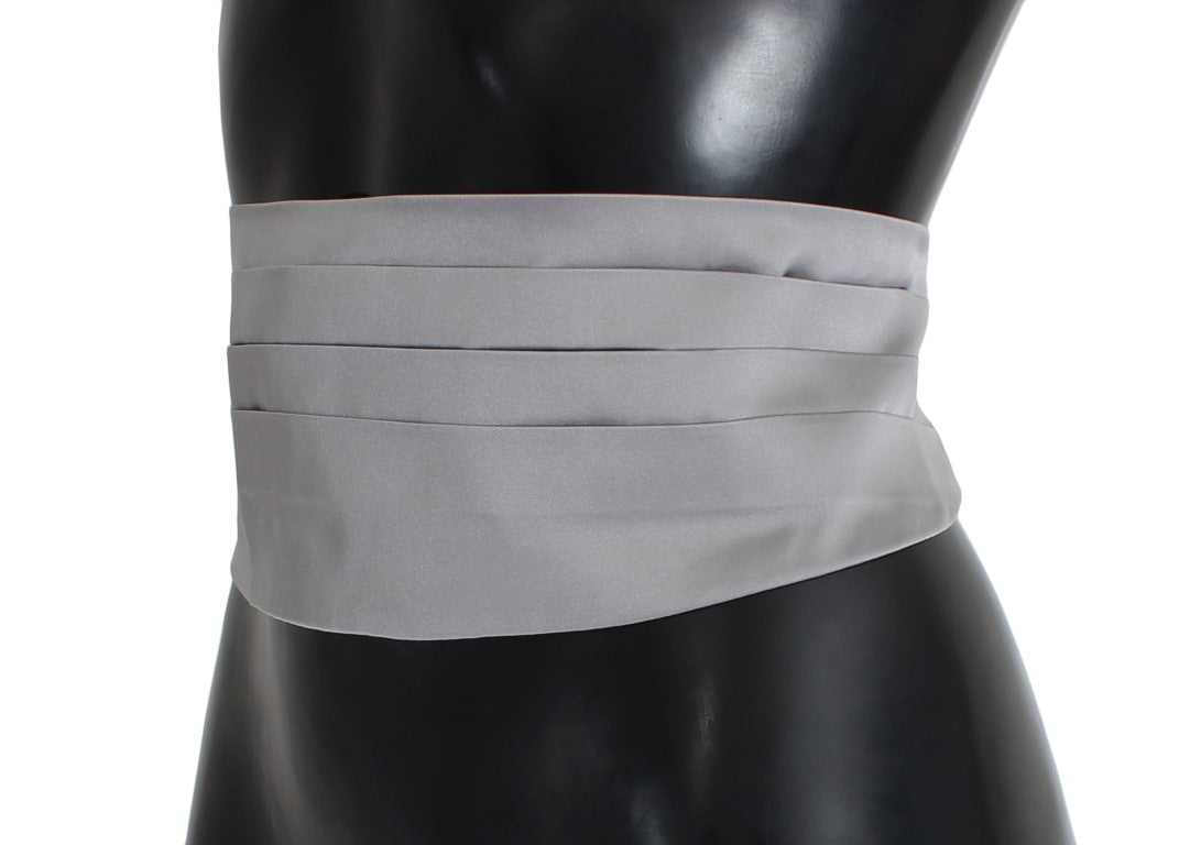  - Elegant Silk Gray Cummerbund