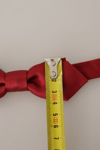  - Elegant Red Silk Bow Tie