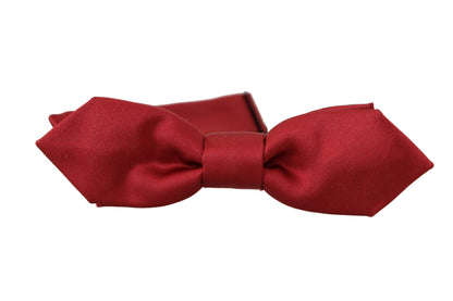  - Elegant Red Silk Bow Tie