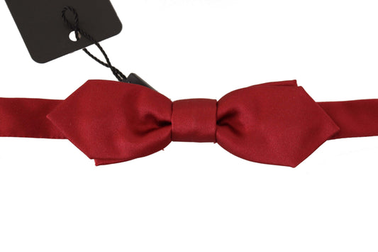  - Elegant Red Silk Bow Tie