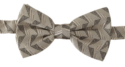  - Elegant Silk Grey Bow Tie