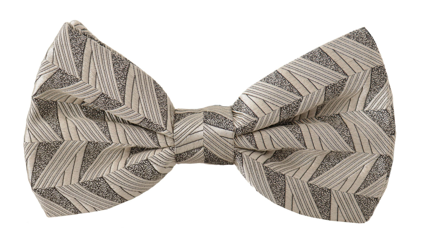  - Elegant Silk Grey Bow Tie