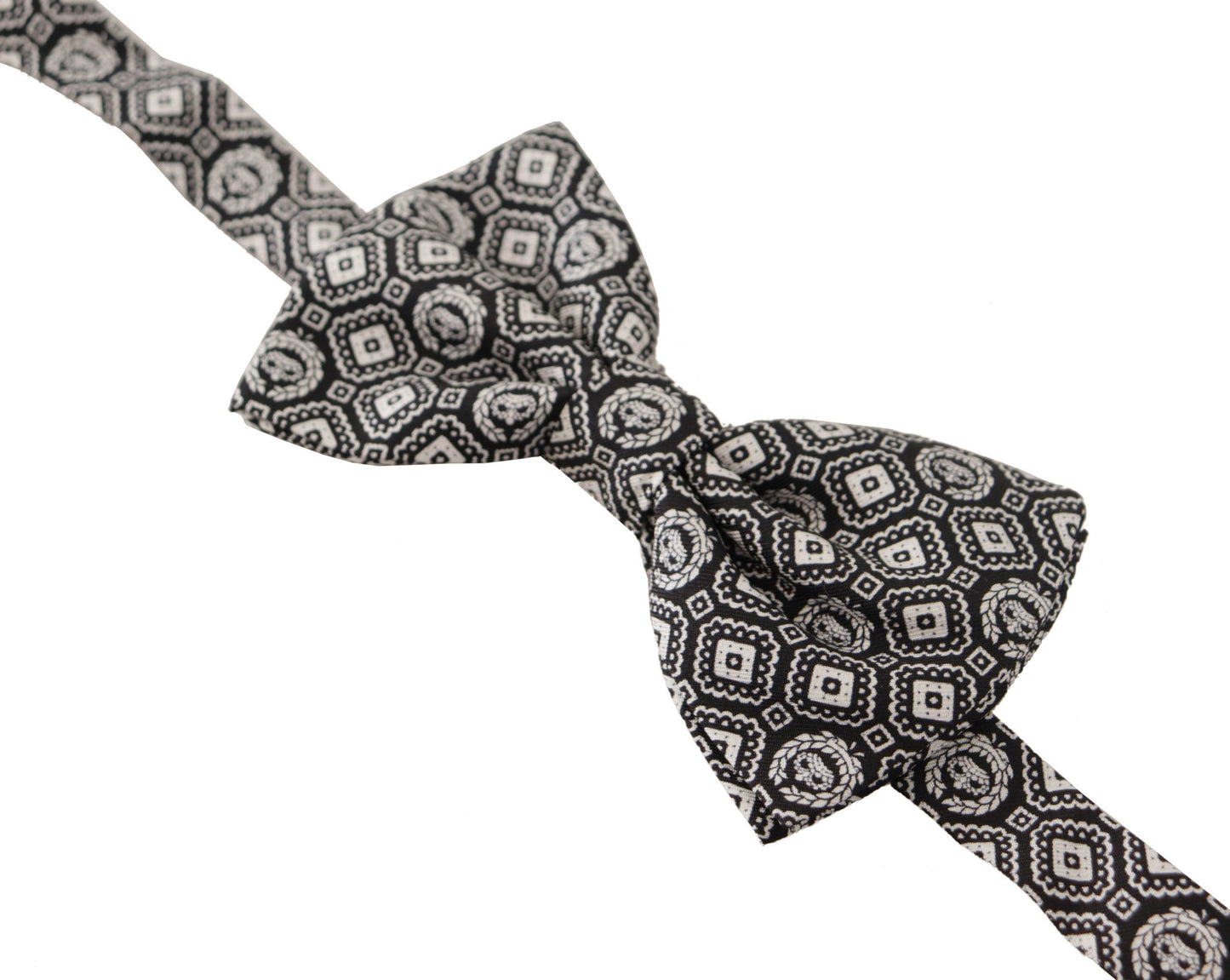  - Elegant Silk Black Bow Tie