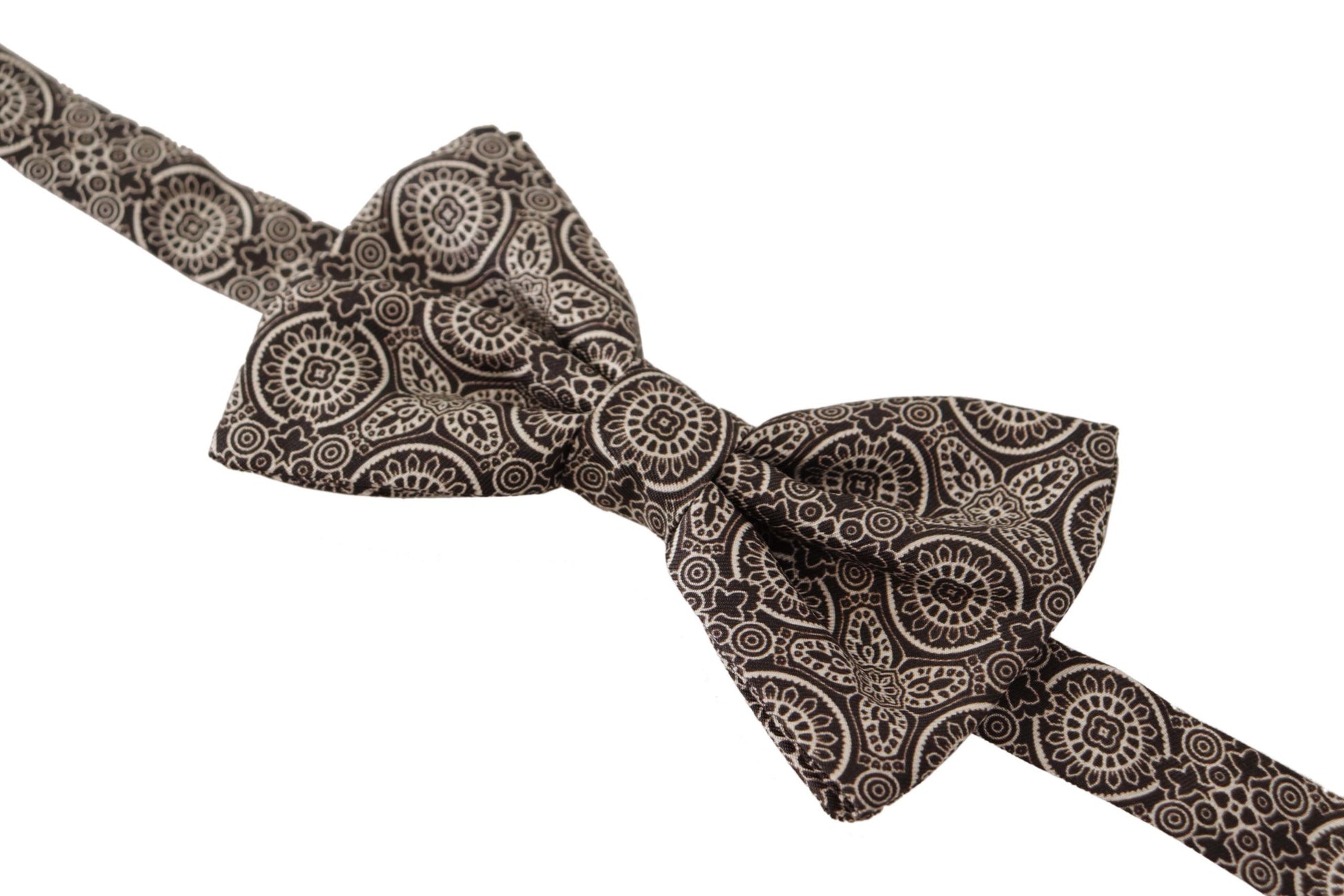 Elegant Silk Black & White Bow Tie