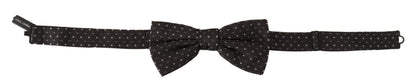  - Elegant Polka Dot Silk Bow Tie