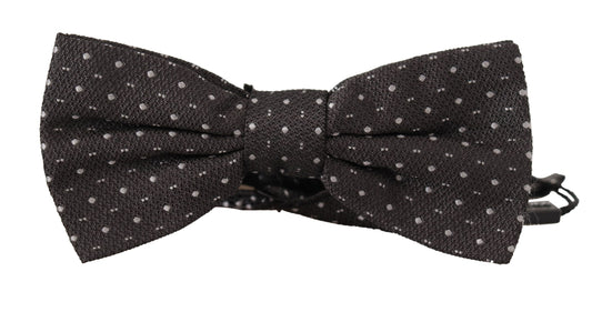  - Elegant Polka Dot Silk Bow Tie