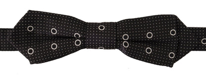  - Polka Dot Silk Bow Tie in Black and White