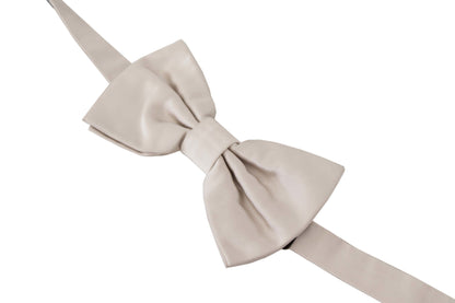  - Exquisite Silk Gray Bow Tie