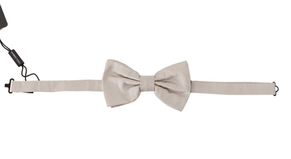  - Exquisite Silk Gray Bow Tie