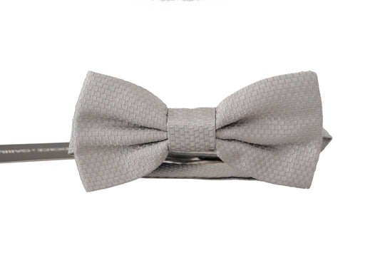  - Chic Gray Silk Bow Tie