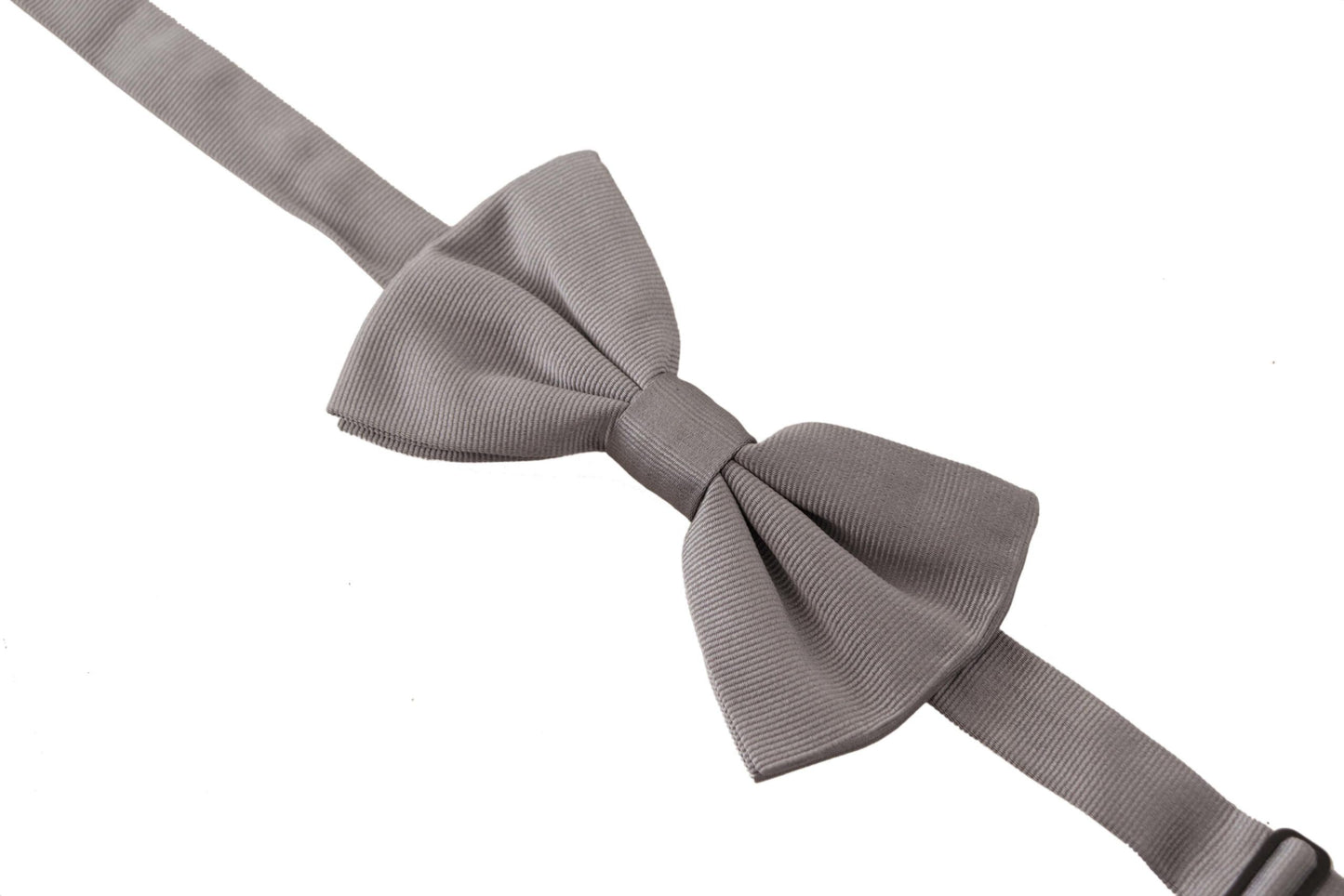  - Elegant Gray Silk Bow Tie