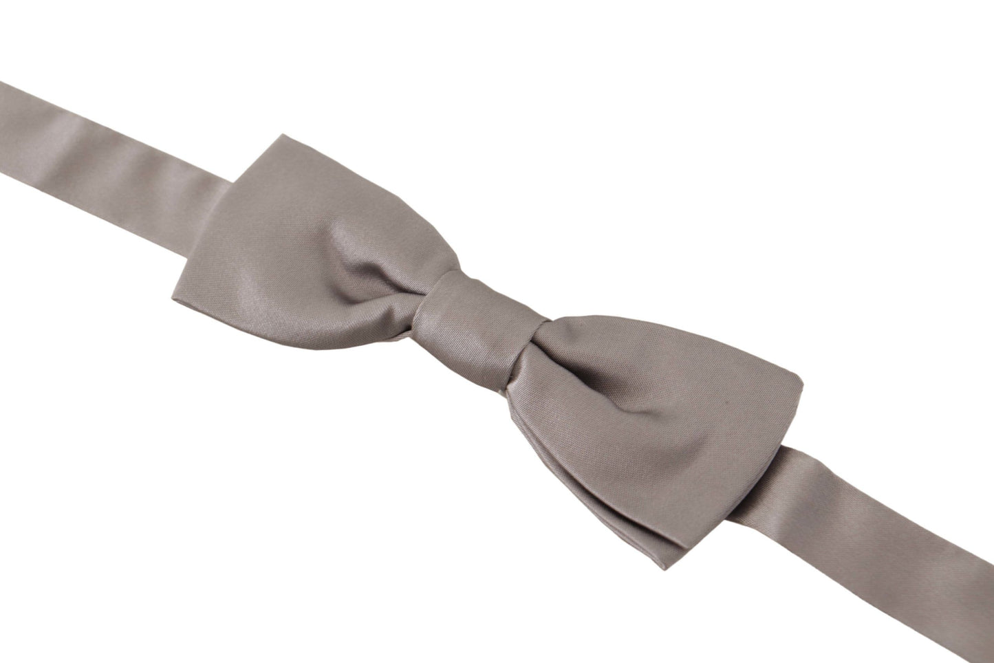  - Elegant Silver Silk Bow Tie for Sophisticated Evening