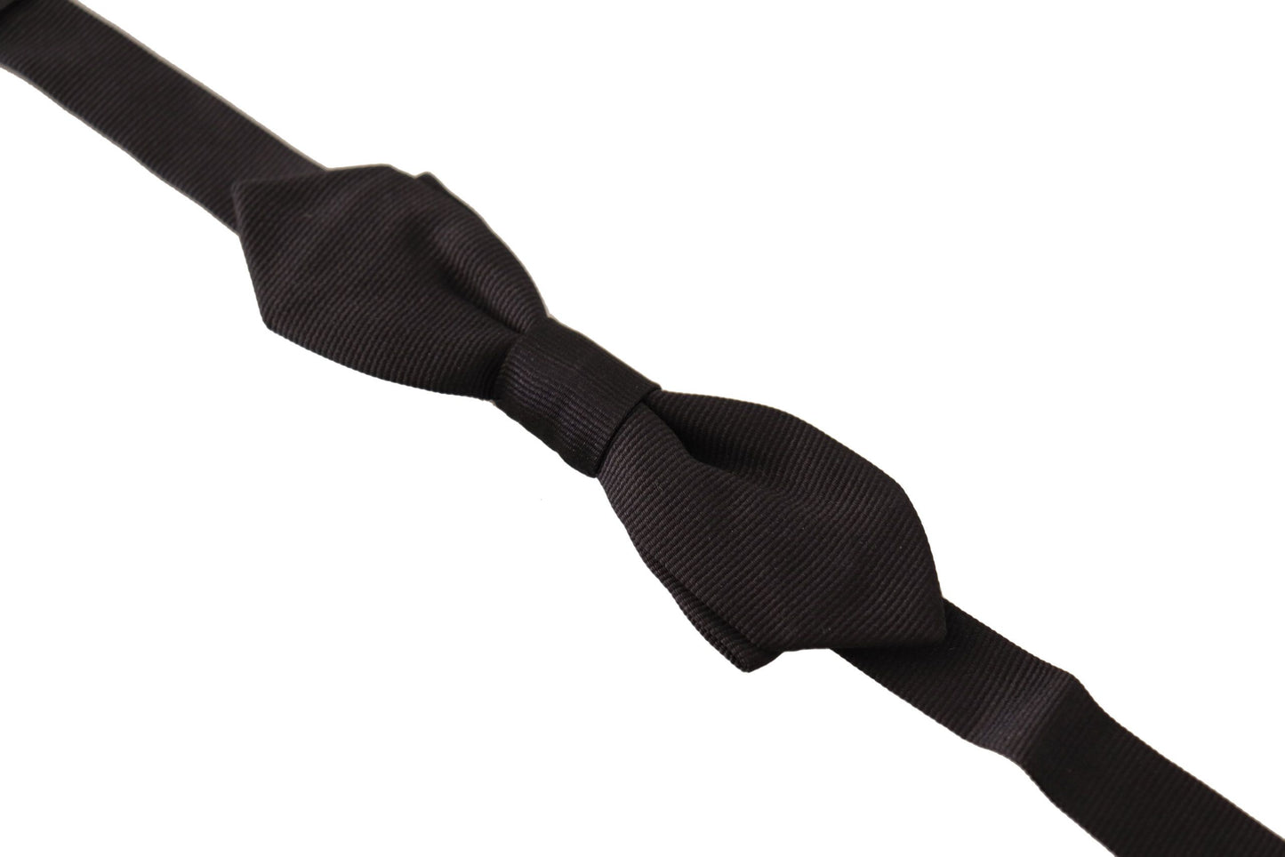  - Elegant Black Silk Bow Tie