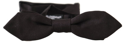  - Elegant Black Silk Bow Tie