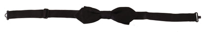  - Elegant Black Silk Bow Tie