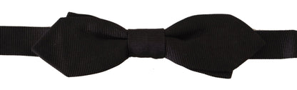  - Elegant Black Silk Bow Tie