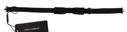  - Elegant Black Silk Bow Tie