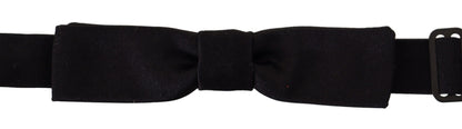  - Elegant Black Silk Bow Tie