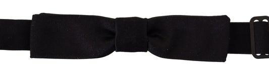  - Elegant Black Silk Bow Tie