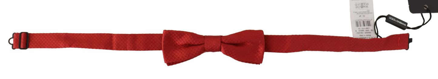  - Elegant Red Silk Bow Tie