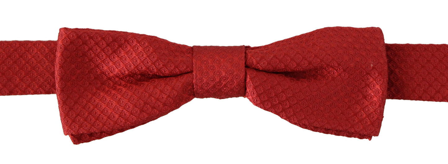  - Elegant Red Silk Bow Tie