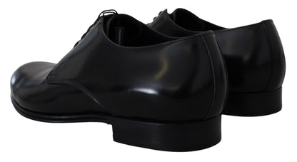  - Elegant Black Leather Derby Shoes