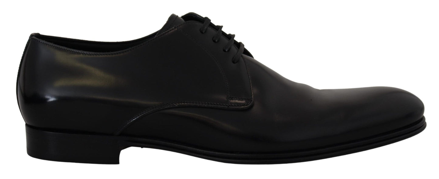  - Elegant Black Leather Derby Shoes