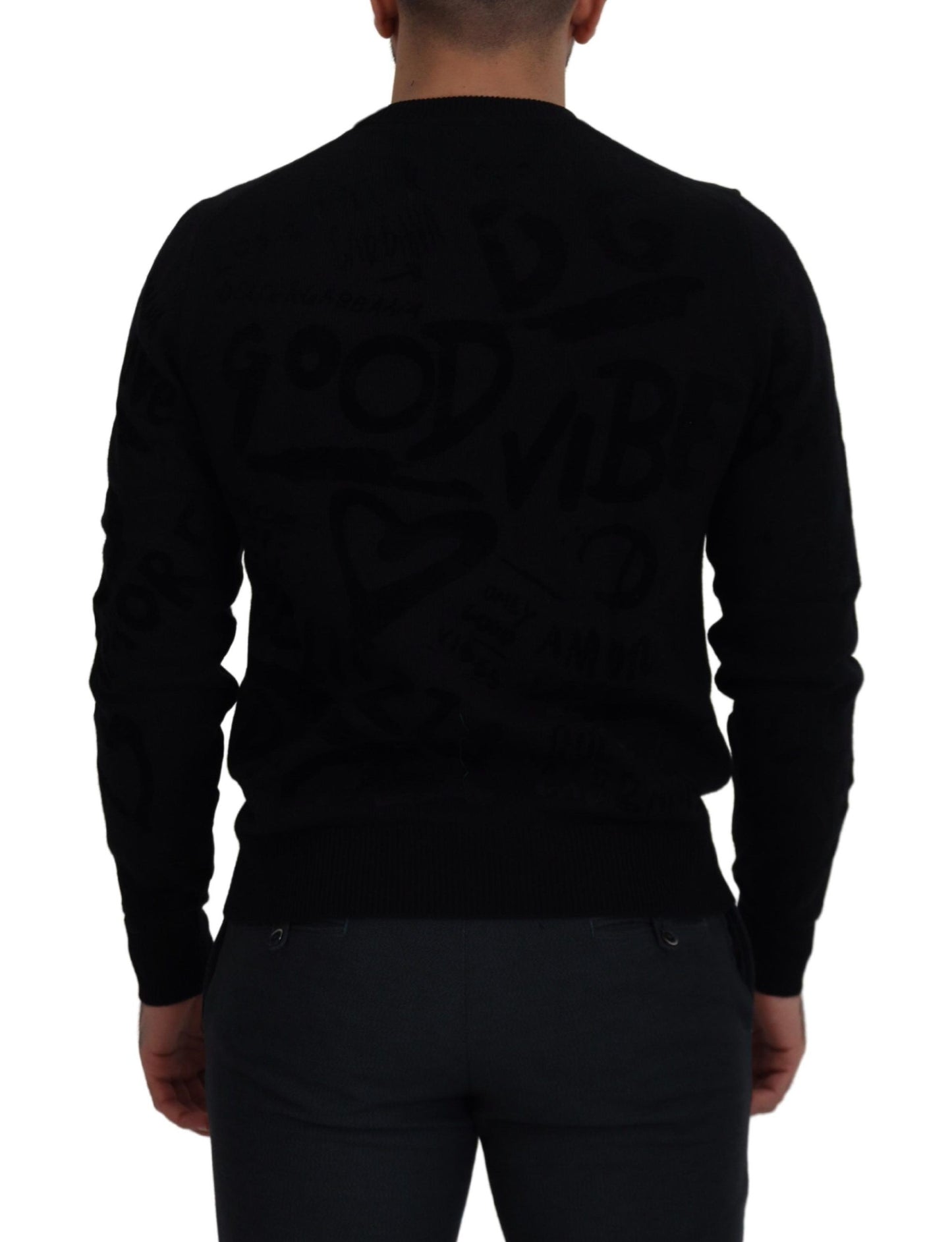 Elegant Black Logo Wool Sweater - The Luxe Alliance