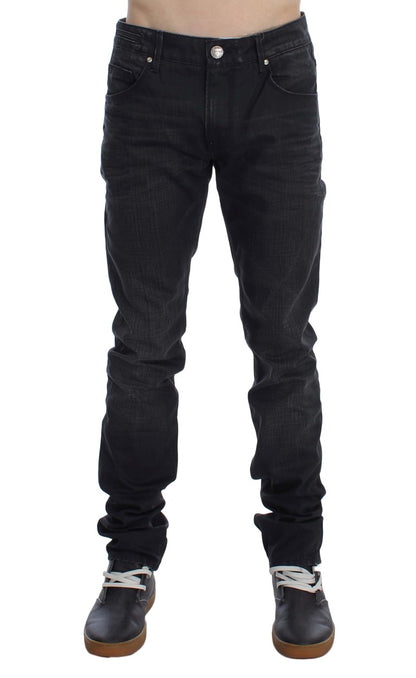  - Sleek Gray Slim Fit Italian Mens Jeans