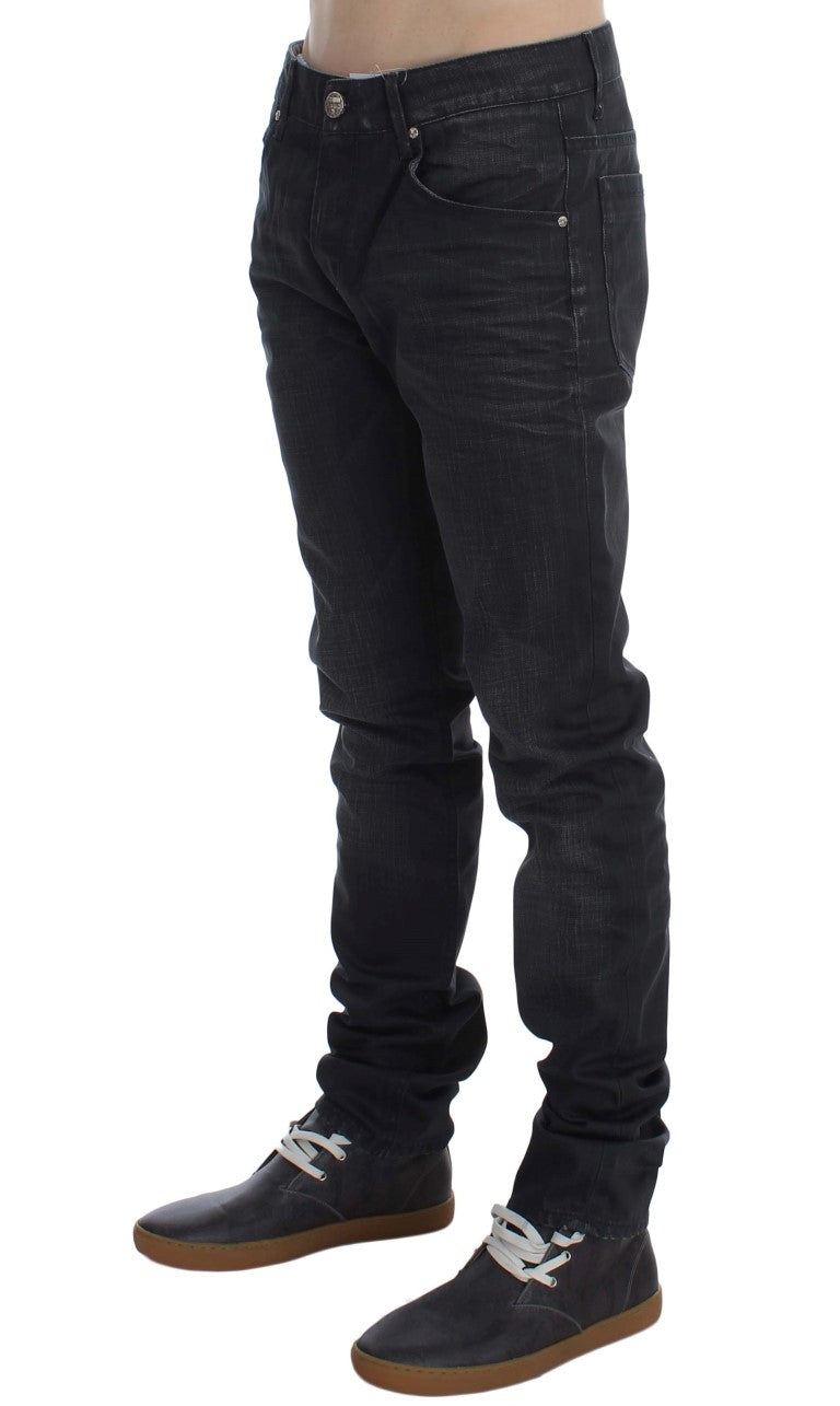  - Sleek Gray Slim Fit Italian Mens Jeans