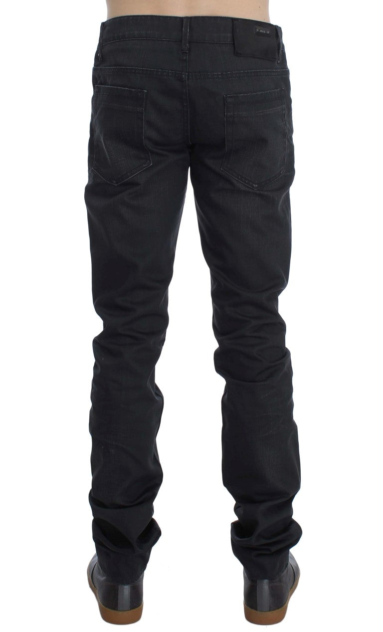  - Sleek Gray Slim Fit Italian Mens Jeans