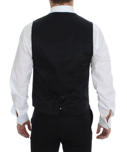  - Elegant Gray Wool Formal Vest