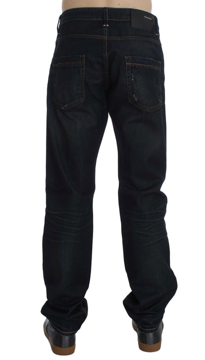  - Elegant Straight Fit Dark Blue Jeans