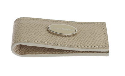  - Elegant Beige Leather Money Clip