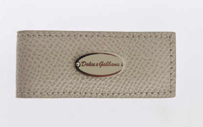  - Elegant Beige Leather Money Clip