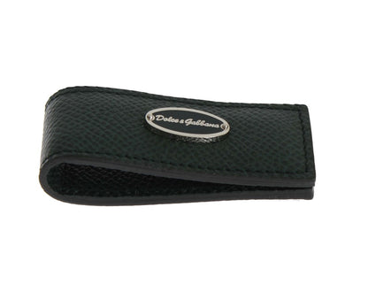  - Elegant Green Leather Money Clip