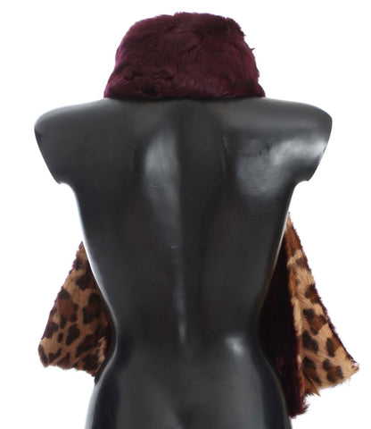  - Exquisite Leopard Print Lambskin Fur Scarf