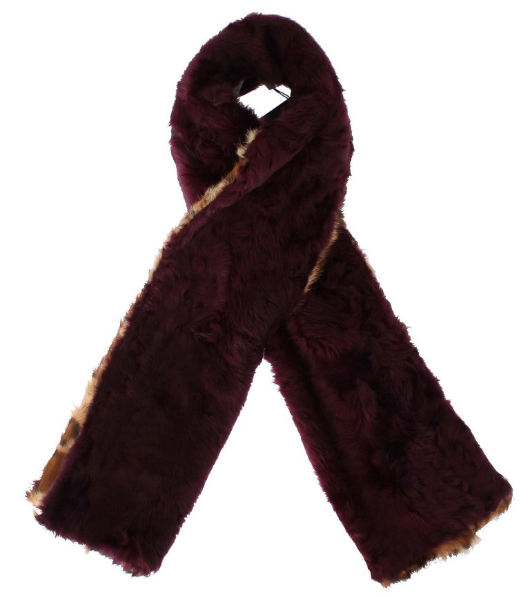  - Exquisite Leopard Print Lambskin Fur Scarf