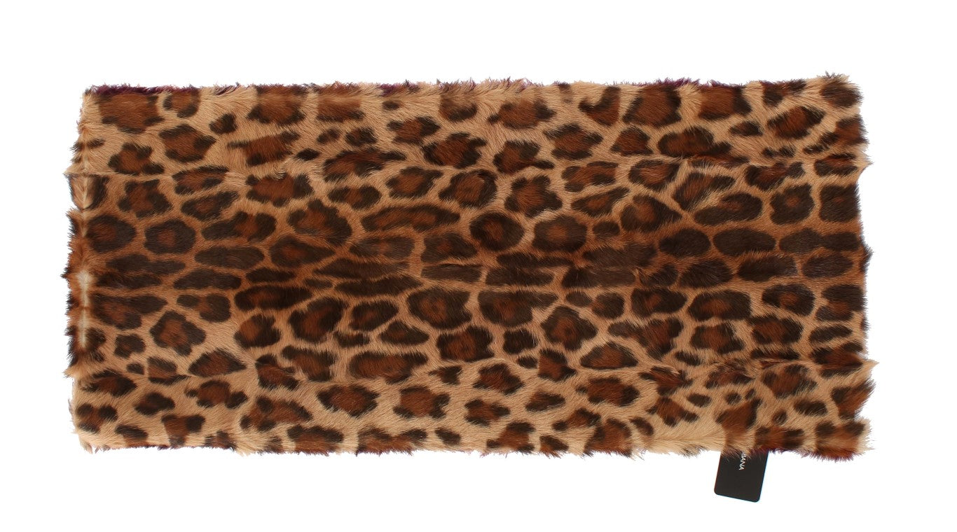  - Exquisite Leopard Print Lambskin Fur Scarf