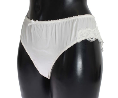  - Elegant White Silk Blend Underwear