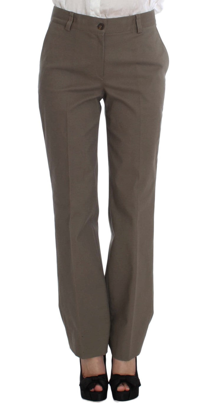  - Beige Wool-Cotton Suit Set Chic Elegance