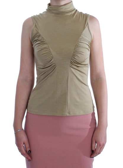  - Glamorous Gold Turtleneck Vest Top