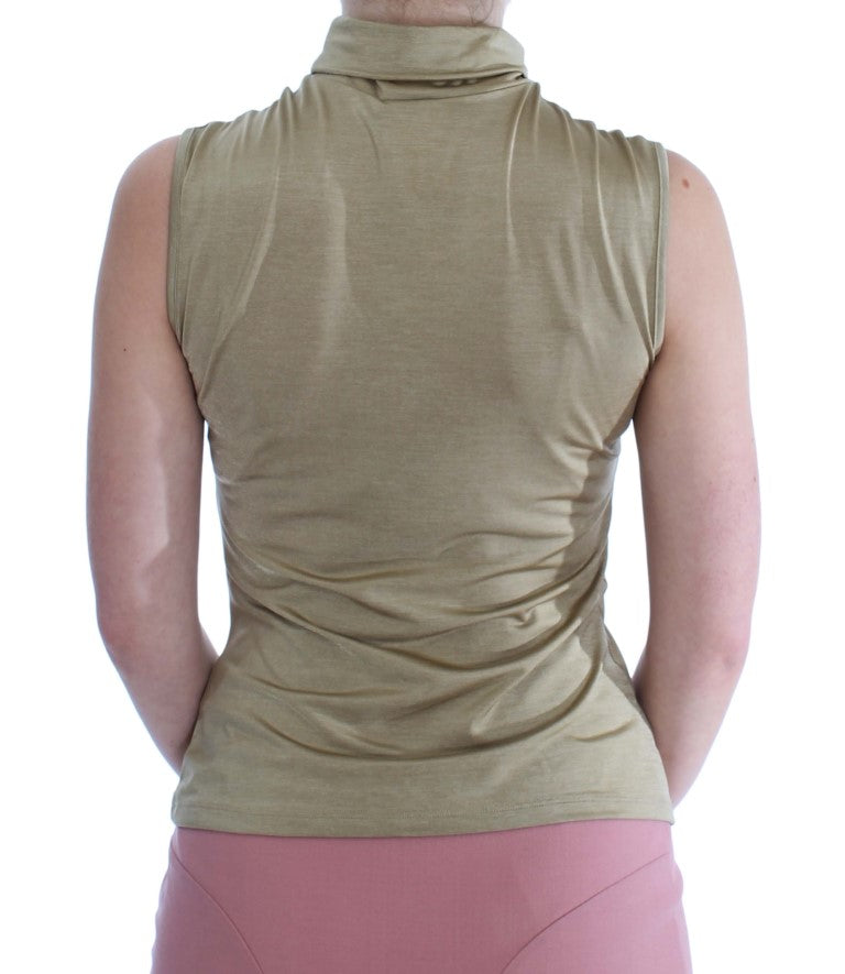  - Glamorous Gold Turtleneck Vest Top