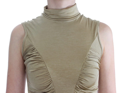  - Glamorous Gold Turtleneck Vest Top